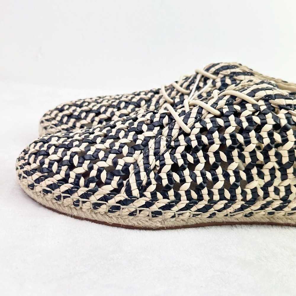 ZIMMERMANN Women's Braided Leather Woven Espadrilles In Black Size 40 - Picture 9 of 16